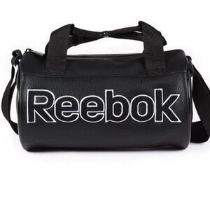 Reebok Trust Mini Duffle Bag Black Double Handles Shoulder Strap Gym Travel NWT